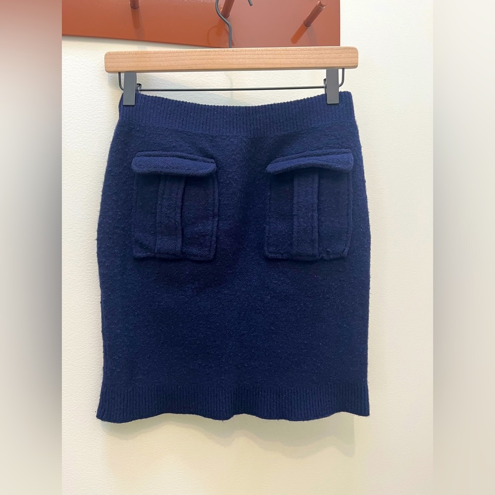 Moth by Anthropologie Wool Navy Skirt